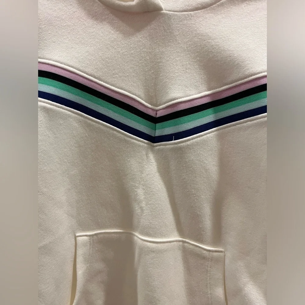Old Navy Active white hoodie with stripe, NWT